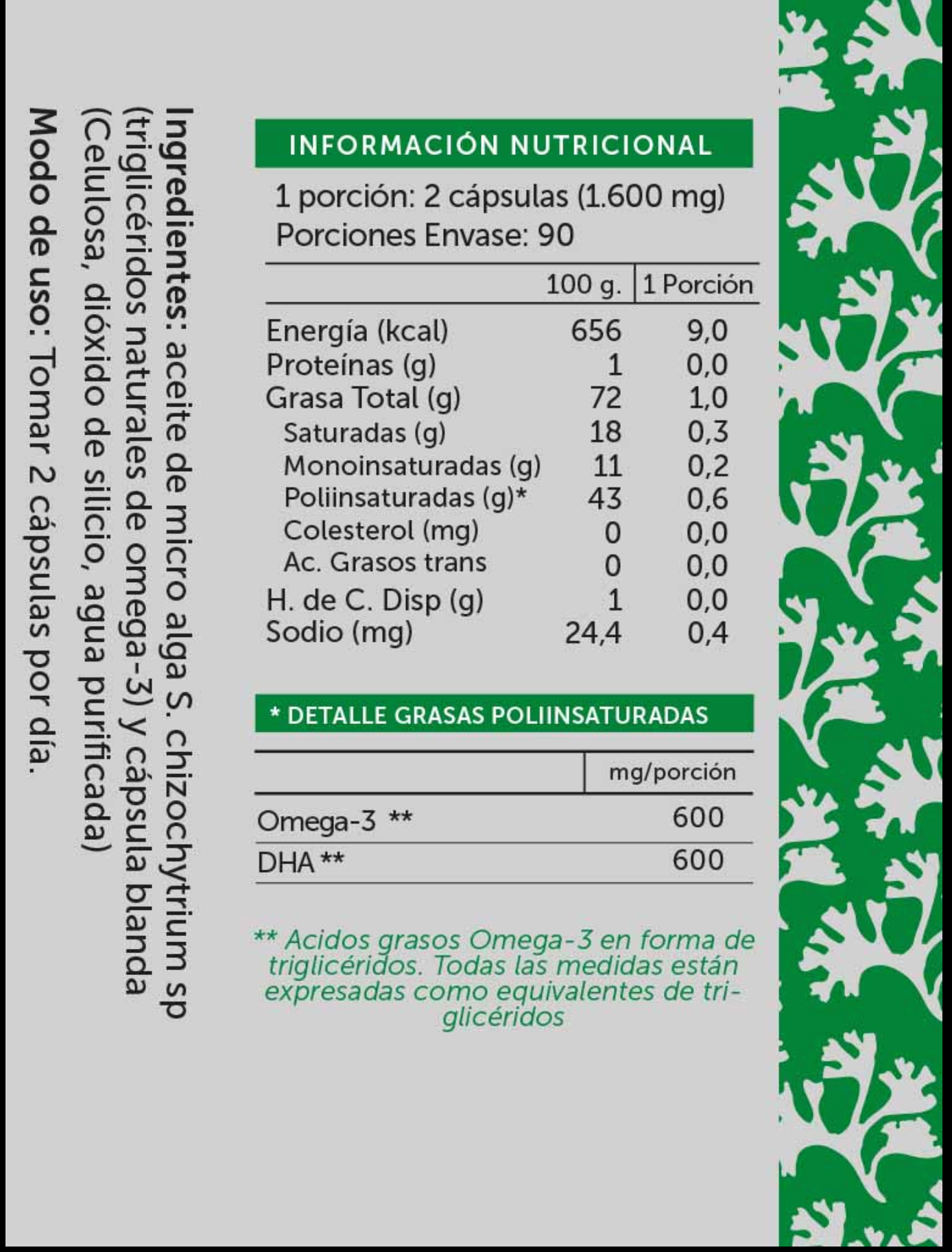Omega vegano 180 cápsulas